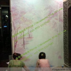 2013年8月深圳田贝花神咖啡厅手绘壁画