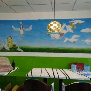 2018年4月<转角遇到鵝>主题餐厅壁画案例