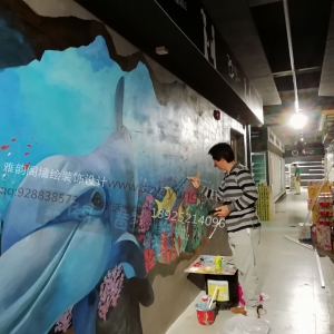 福永永盛（缤纷彩虹城店）超市3D墙绘壁画案例