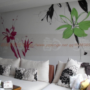 2011年4月深圳市春华四季园罗小姐家沙发背景墙手绘