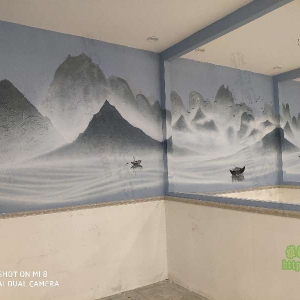 2019年12月新疆乌鲁木齐市《哦吼耶》品牌餐厅手绘墙壁画案例（新疆团队作品）