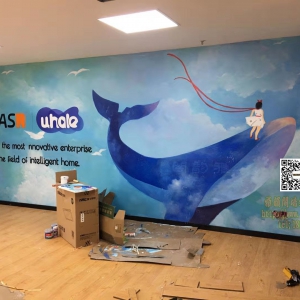 2019年12月福州市智象信息技术有限公司再次合作办公室墙绘壁画